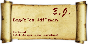 Bogács Jázmin névjegykártya